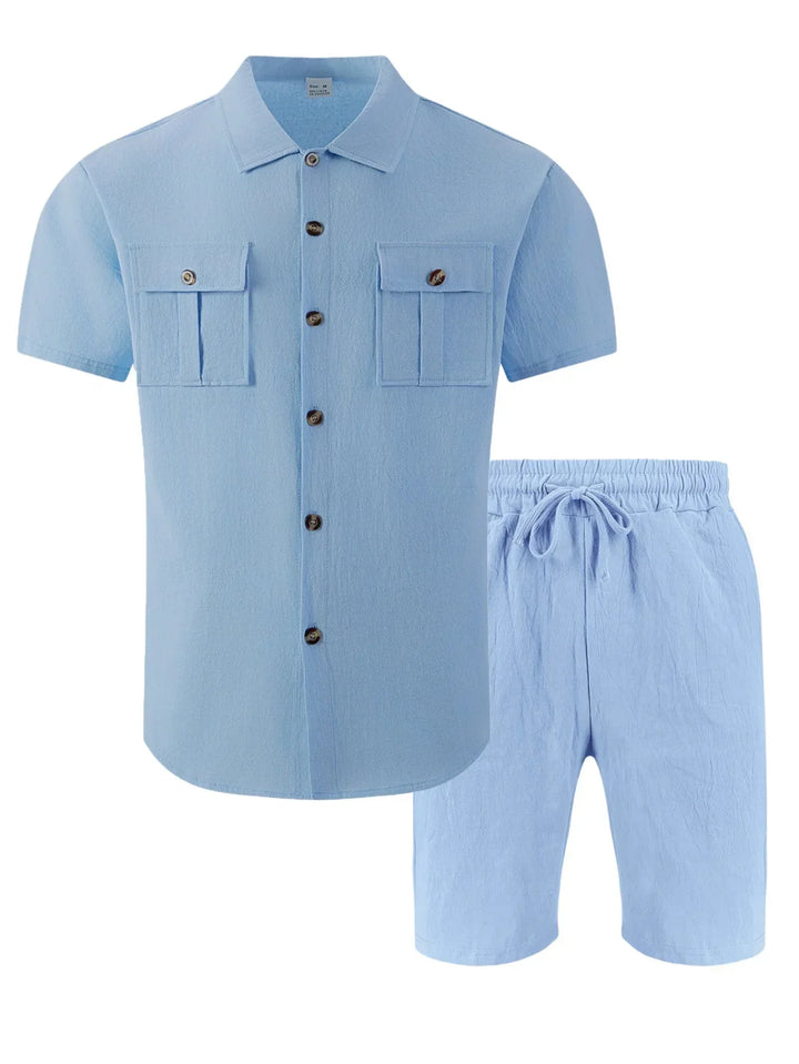 Baird - Hørblandet skjorte- og shorts-sæt