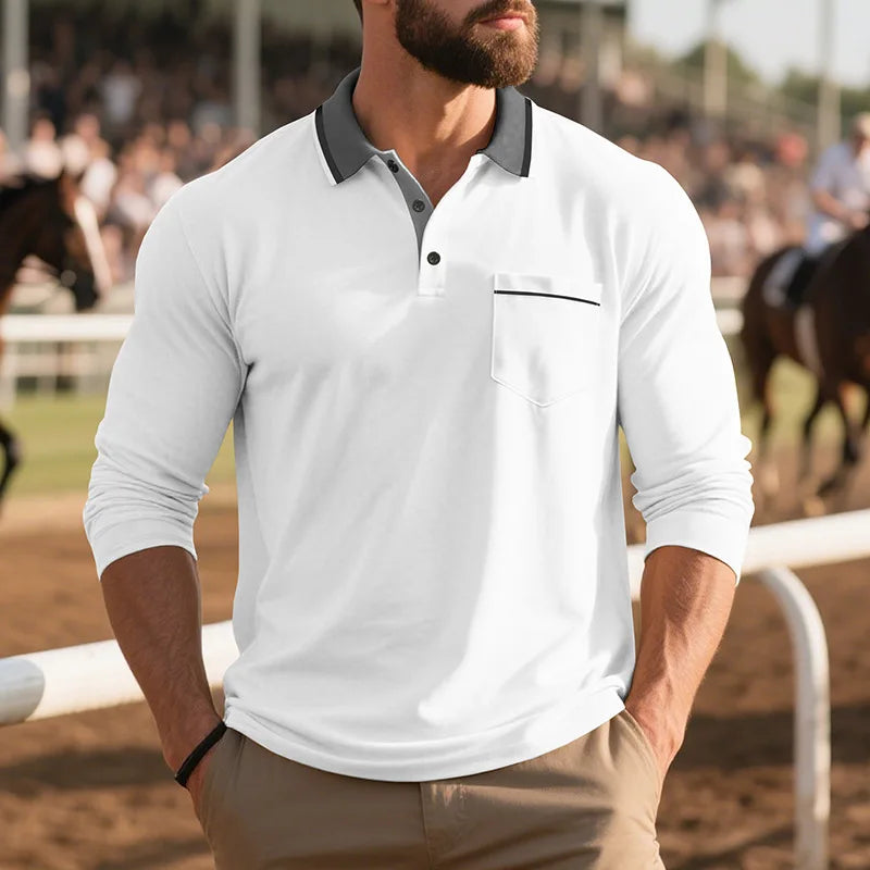 Balcombe - Ultrablød langærmet poloshirt