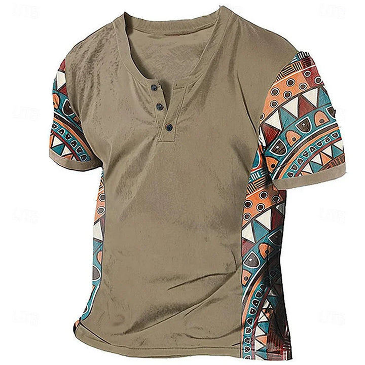Zachary - Vintage-inspireret tribal henley-trøje