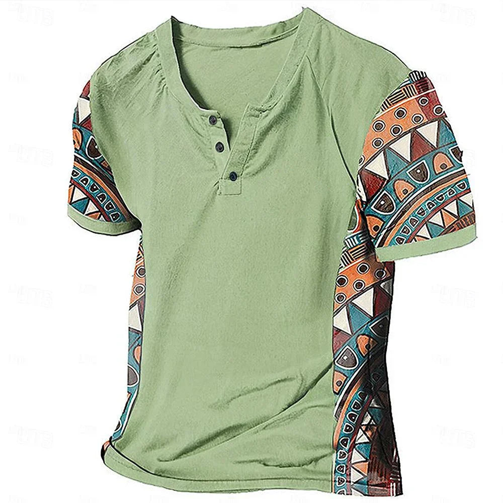 Zachary - Vintage-inspireret tribal henley-trøje
