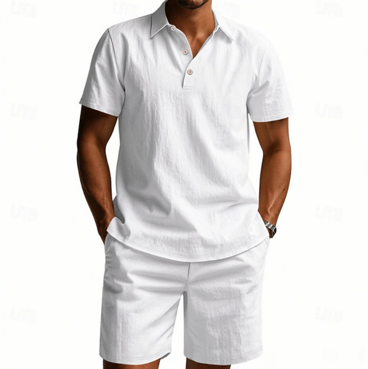 Gervase - Åndbart poloshirt- og shorts-sæt