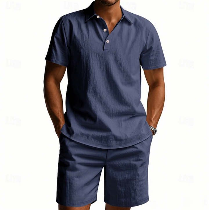 Gervase - Åndbart poloshirt- og shorts-sæt