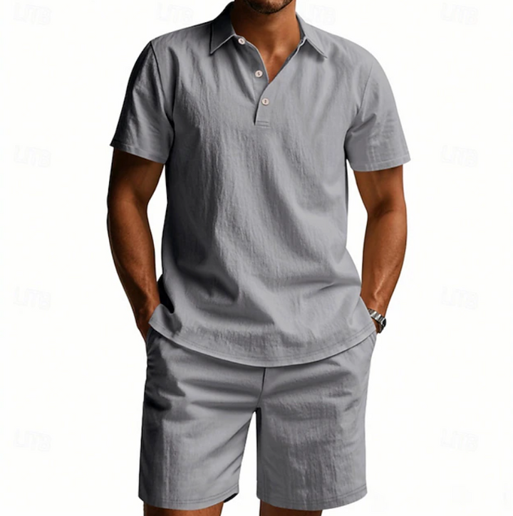 Gervase - Åndbart poloshirt- og shorts-sæt