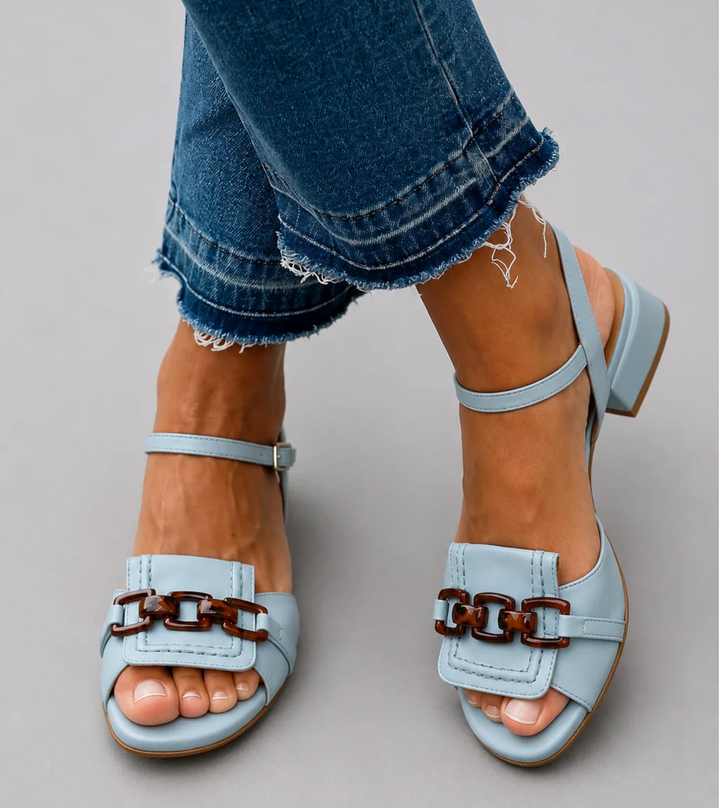 Elissora - Raffineret lavhælet sandal