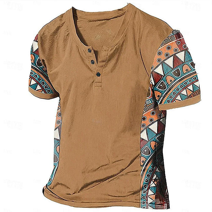 Zachary - Vintage-inspireret tribal henley-trøje