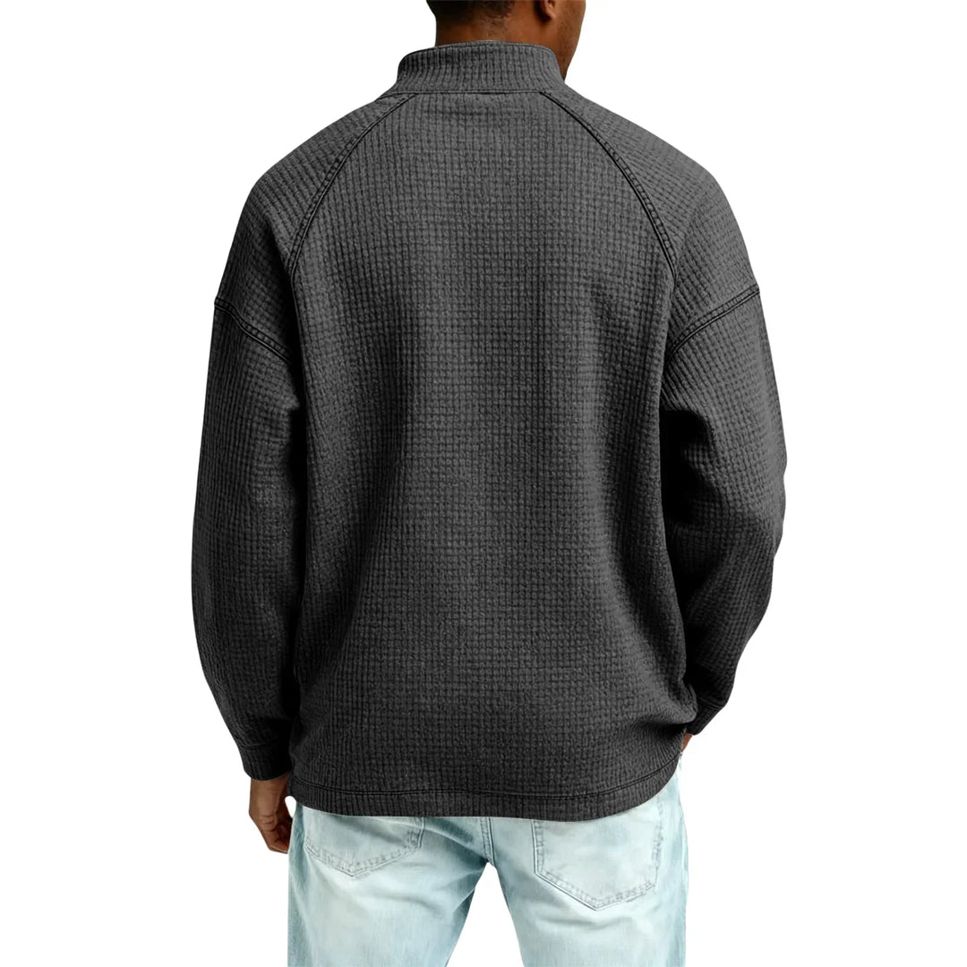 Jude - Struktureret vaffelstrikket sweatshirt