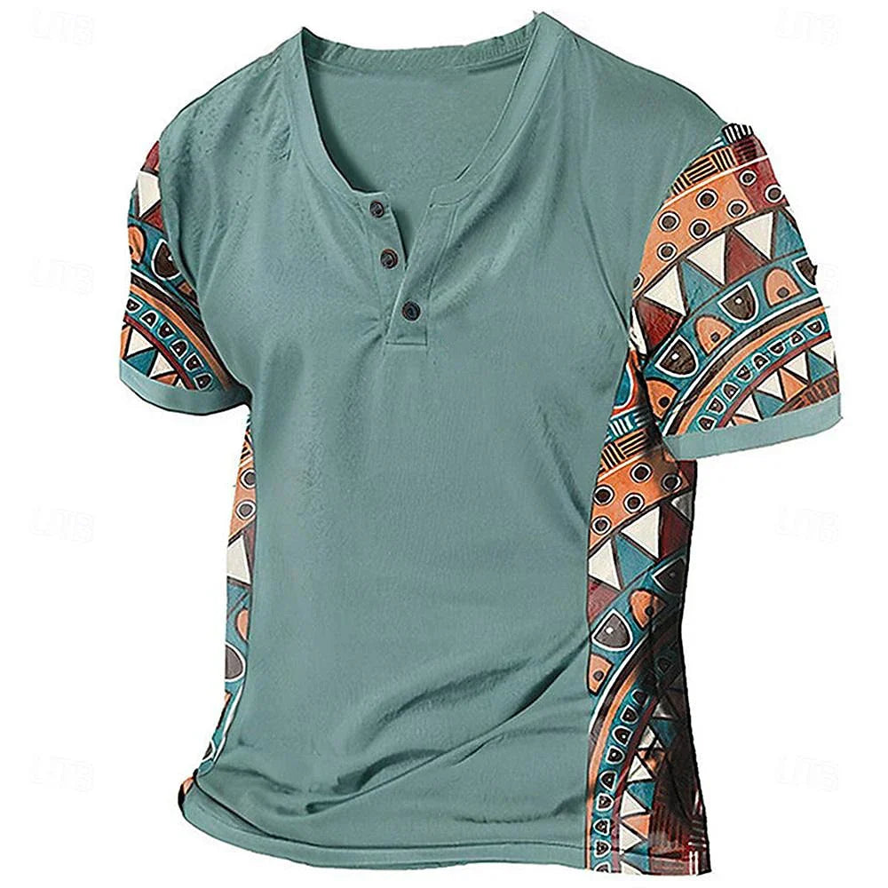Zachary - Vintage-inspireret tribal henley-trøje