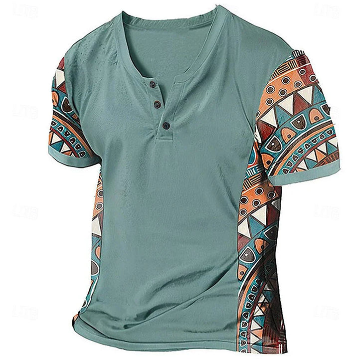 Zachary - Vintage-inspireret tribal henley-trøje