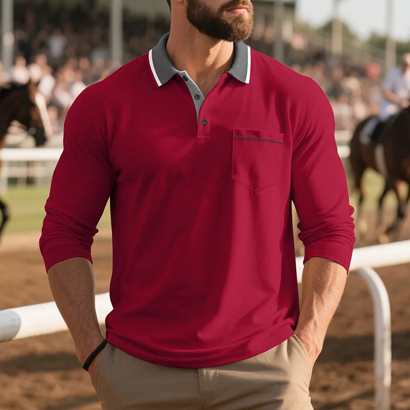Balcombe - Ultrablød langærmet poloshirt