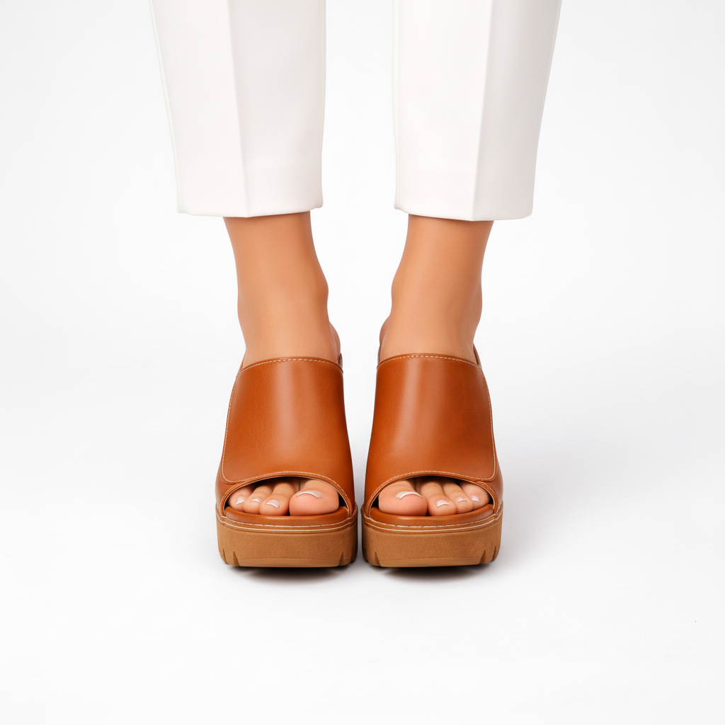 Melisande - polerede plateaupumps