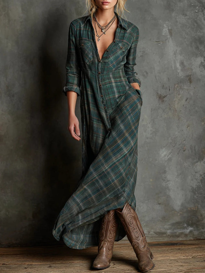 Zuri - Elegant maxi-skjortekjole
