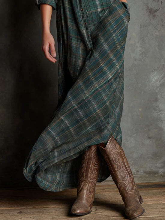 Zuri - Elegant maxi-skjortekjole