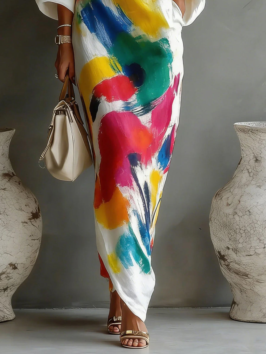Adoressa - Skulpturel one-shoulder maxikjole