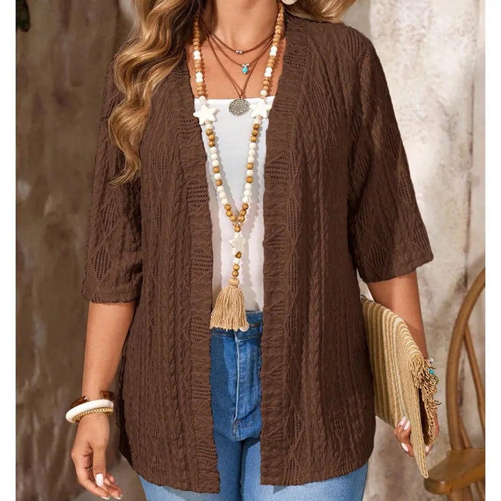 Delienne - Ultrablød pointelle strikcardigan