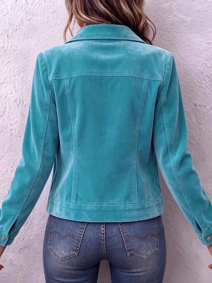 Amandria - vintagevasket jakke med knaplukning