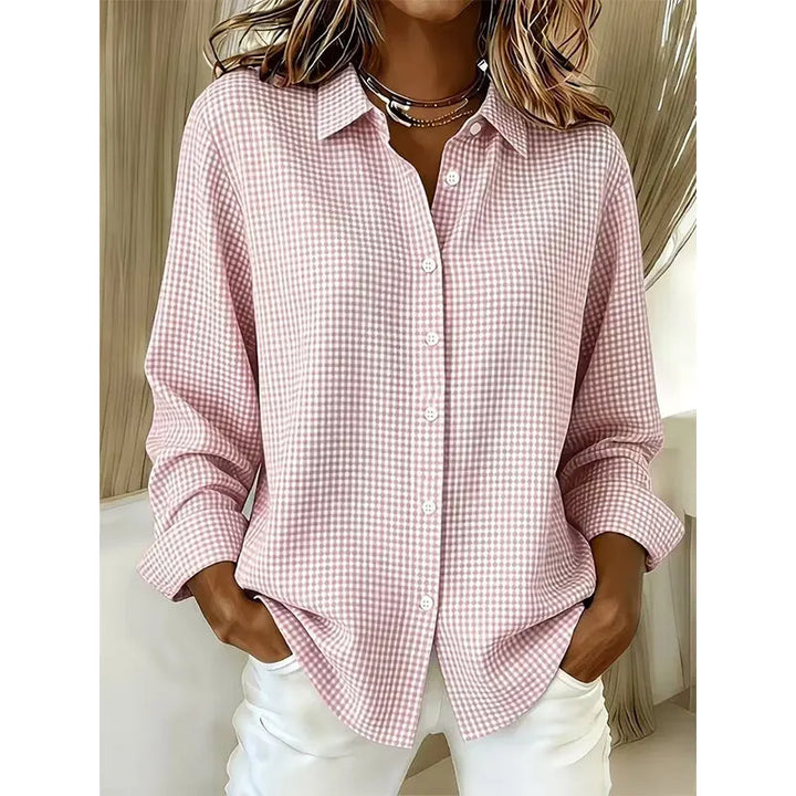 Illyssia - Klassisk gingham-ternet skjortebluse