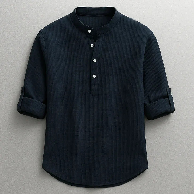 Jarvis - tekstureret henley-skjorte