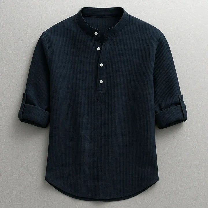Jarvis - tekstureret henley-skjorte