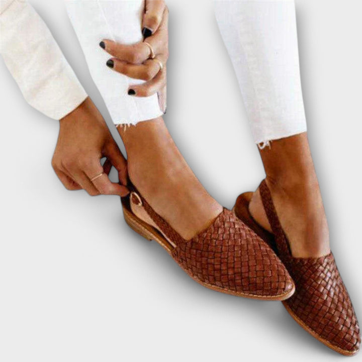 Alouisa - Håndvævet slingback-ballerina