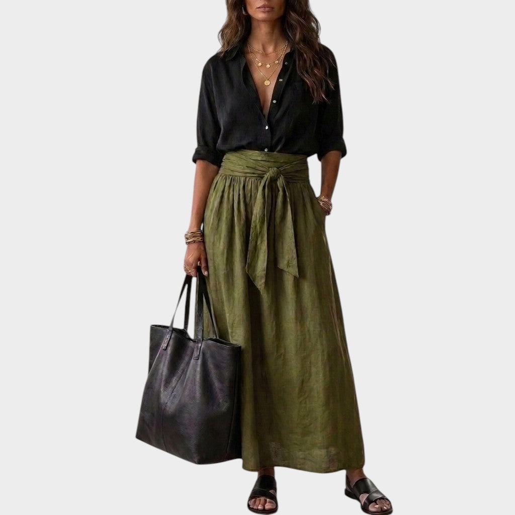 Salome - Sæt med loose fit-bluse og midi-nederdel
