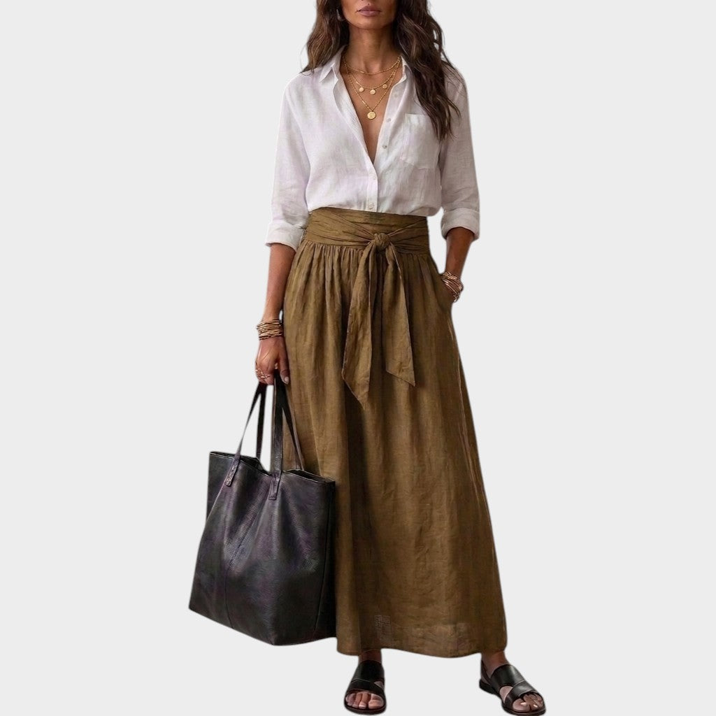 Salome - Sæt med loose fit-bluse og midi-nederdel