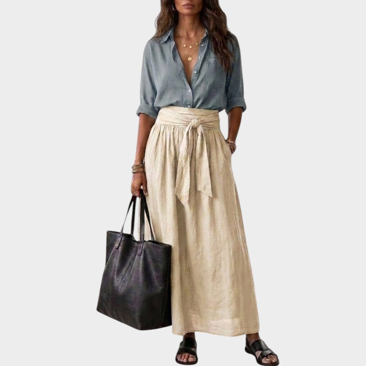 Salome - Sæt med loose fit-bluse og midi-nederdel