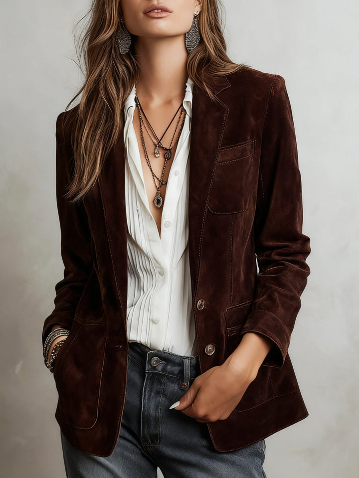 Mirevalle - Skræddersyet vintage ruskindsblazer