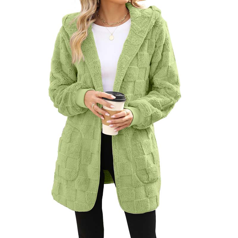 Zinnabelle - Plysset cardigan med hætte