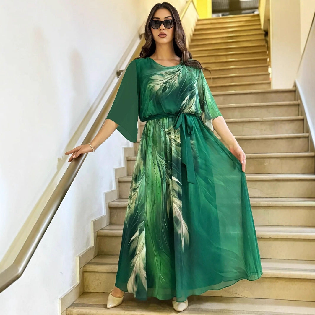 Halinor - elegant maxikjole i chiffon