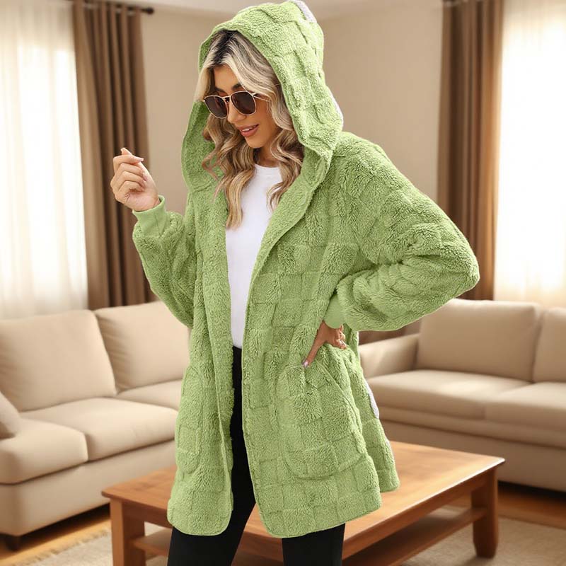 Zinnabelle - Plysset cardigan med hætte