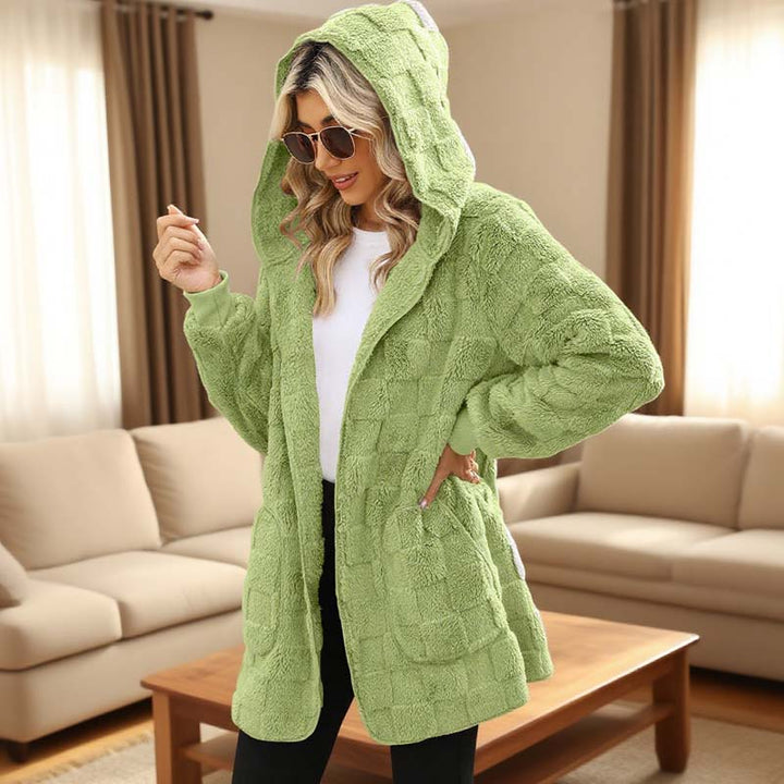 Zinnabelle - Plysset cardigan med hætte