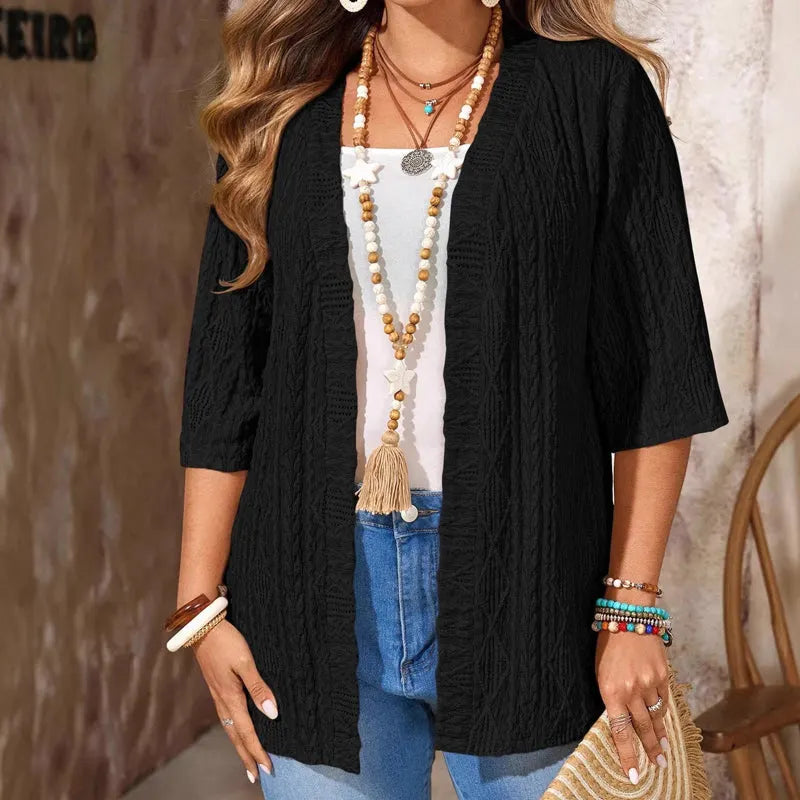 Delienne - Ultrablød pointelle strikcardigan