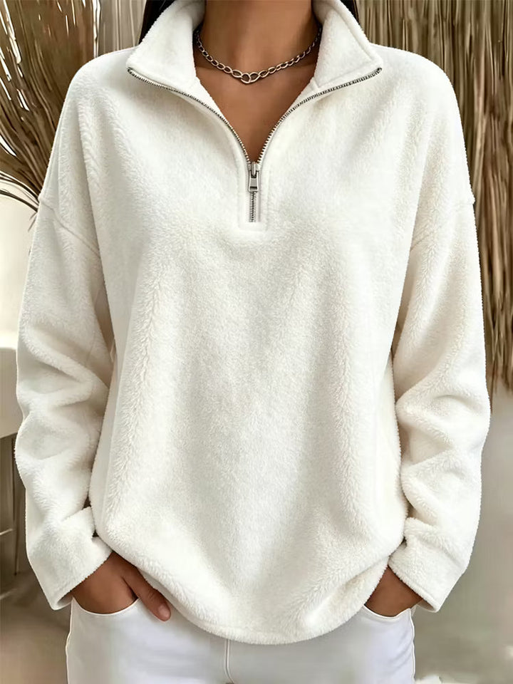 Tiana - Afslappet fleece-sweatshirt med høj hals