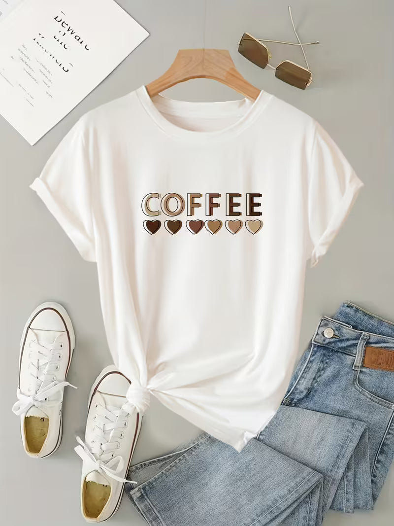 Sarai - grafisk T-shirt med kaffehjerte