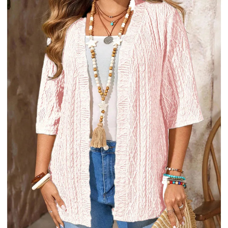 Delienne - Ultrablød pointelle strikcardigan