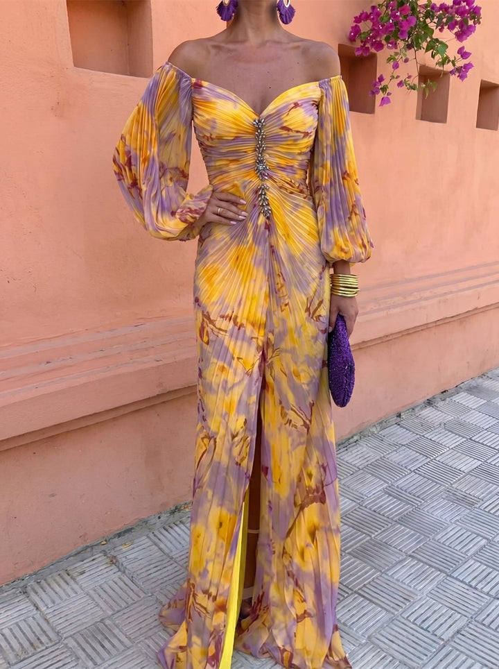 Avalora - Elegant blomstret maxikjole