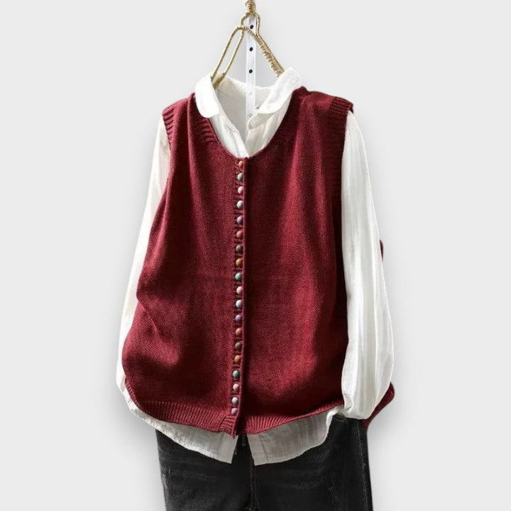 Iris - Blød cardigan uden ærmer
