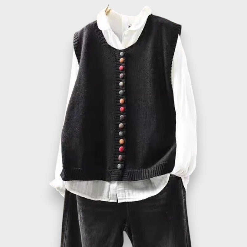 Iris - Blød cardigan uden ærmer