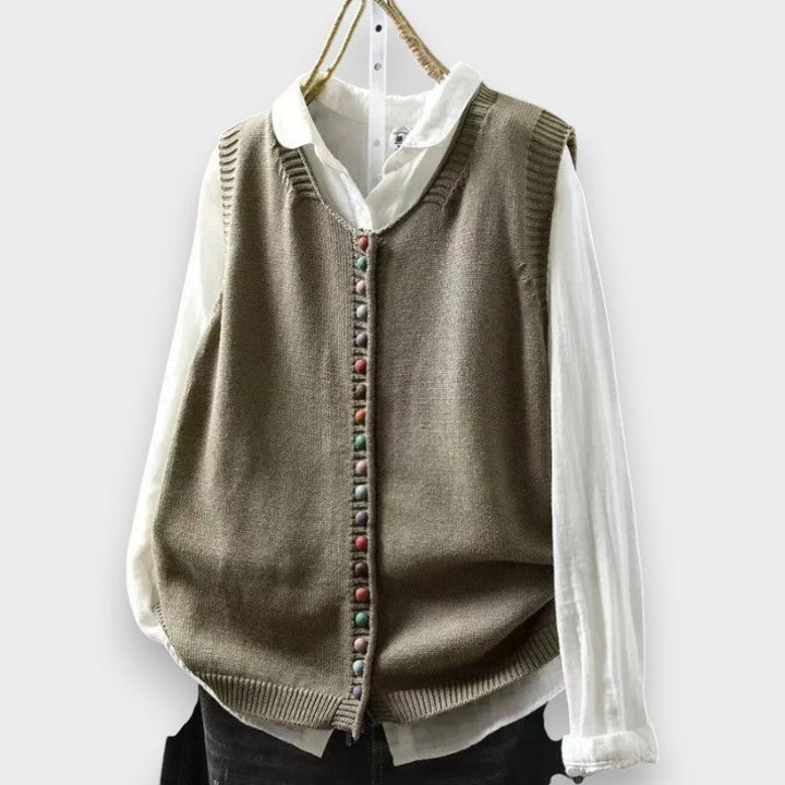 Iris - Blød cardigan uden ærmer