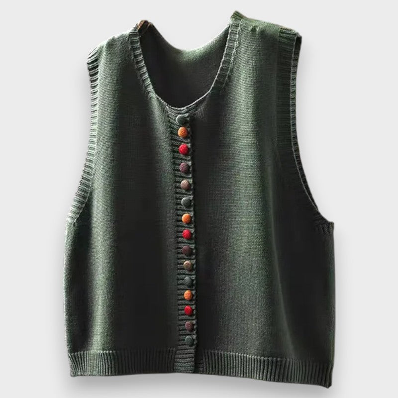 Iris - Blød cardigan uden ærmer