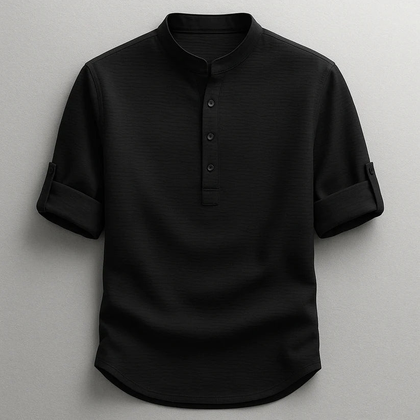 Jarvis - tekstureret henley-skjorte