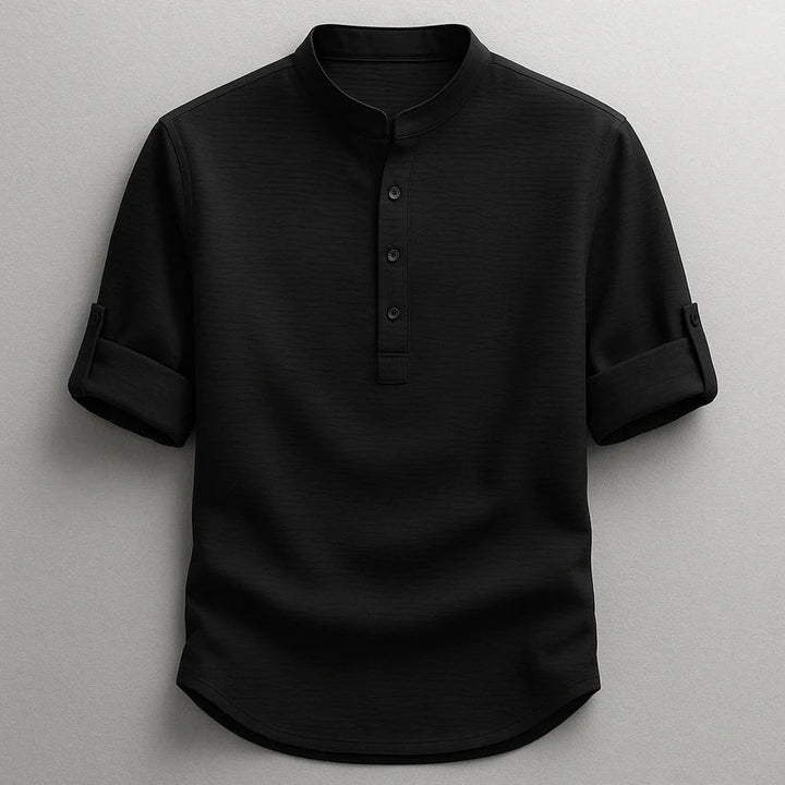 Jarvis - tekstureret henley-skjorte
