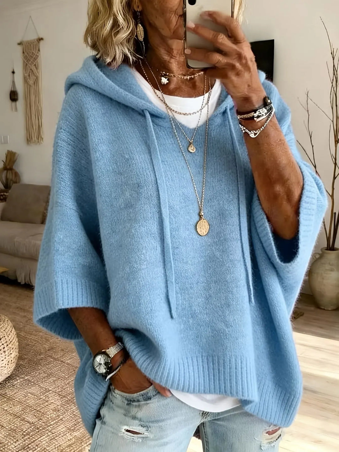 Celandria - Kortærmet oversized soft-touch hoodie