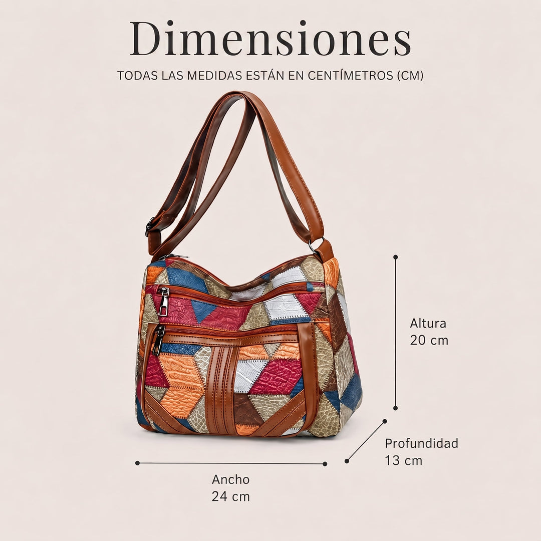Lauranique - Blød patchwork crossbody-taske