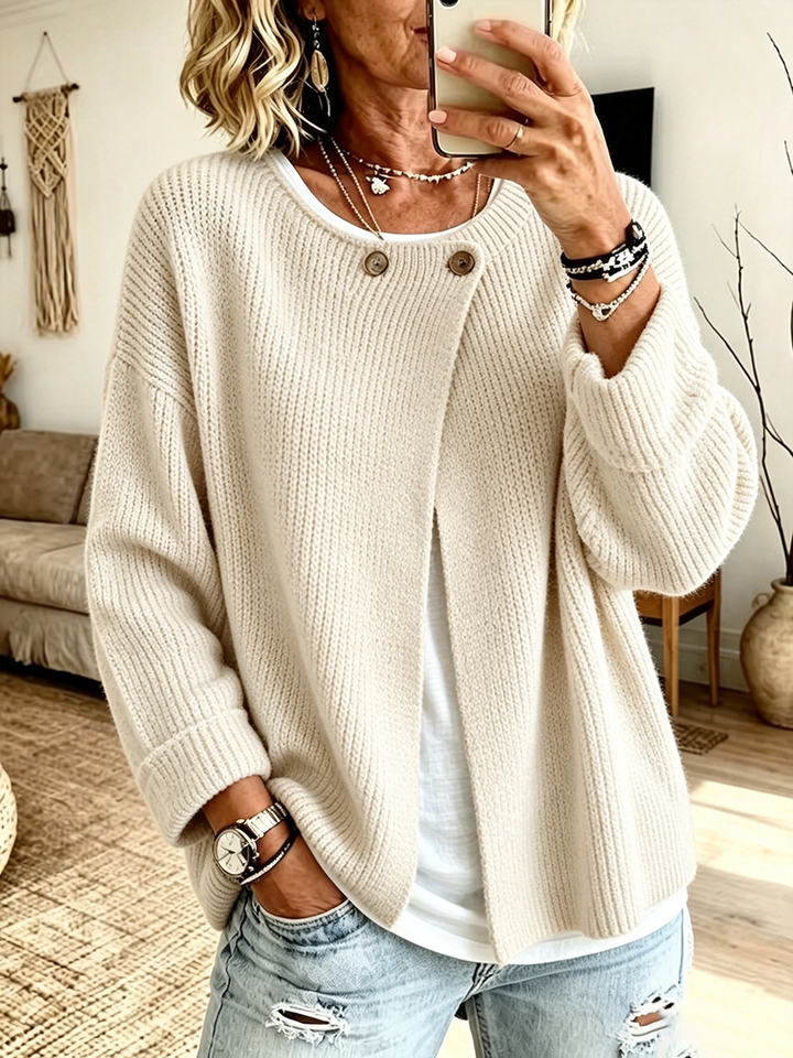 Anisa - Afslappet cardigan med knapdetalje