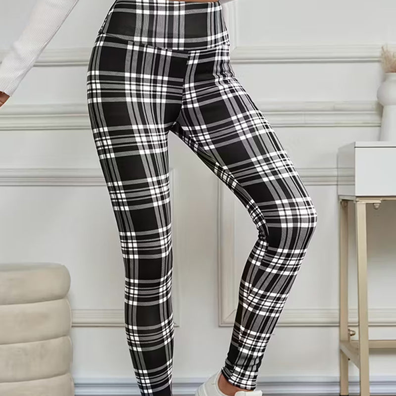 Estelyn - Klassiske ternede stretch-leggings