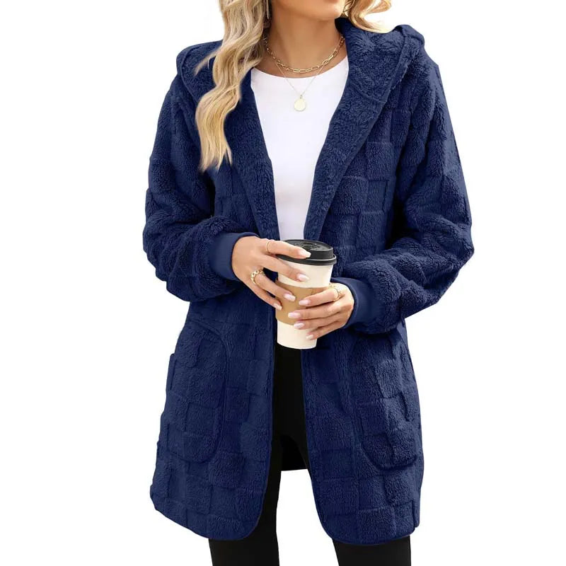 Zinnabelle - Plysset cardigan med hætte