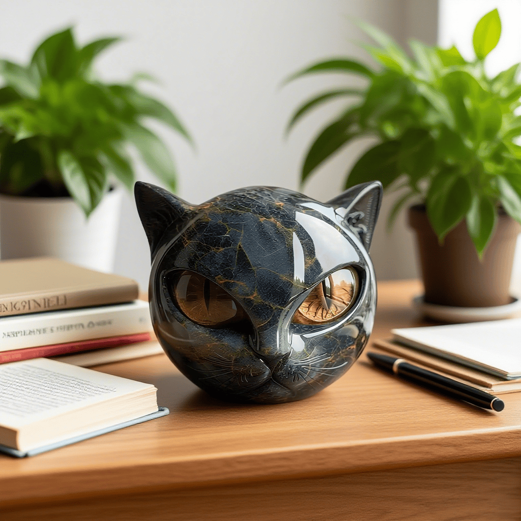 Bellanora - Skulpturelt kattehoved-ornament