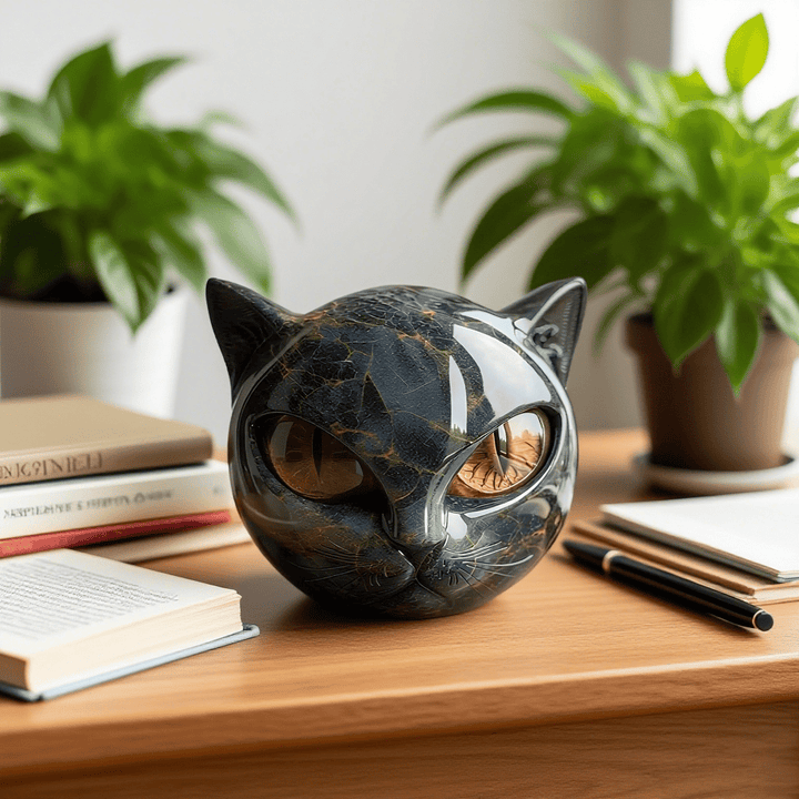 Bellanora - Skulpturelt kattehoved-ornament