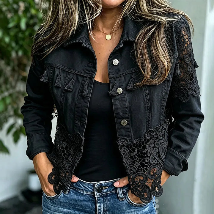 Anselia - Blazer med blondekant
